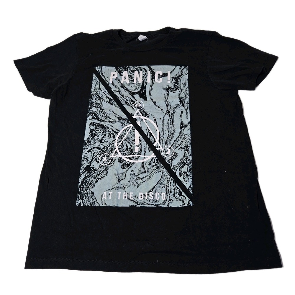 Panic At The Disco Shirt Mens Large Black Short Sleeve Music Graphic Print‎